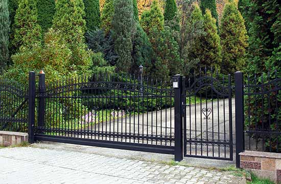 wrought iron gates on driveway