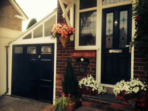 bespoke glazed side hinged matching front door