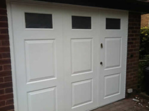 glazed white side hinged door