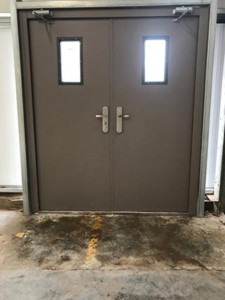 glazed double steel-doors