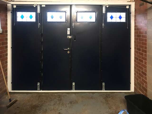 50-50-bifolding-sidefolding-garage-doors-interior 50-50 bi-fold side-folding garage-doors interior