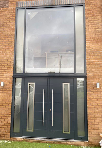 Double Ryterna Security Doors With Over Glazed Panel Insert