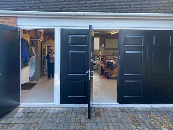 Bespoke purpose-built side-opening bi-fold doors closed-front