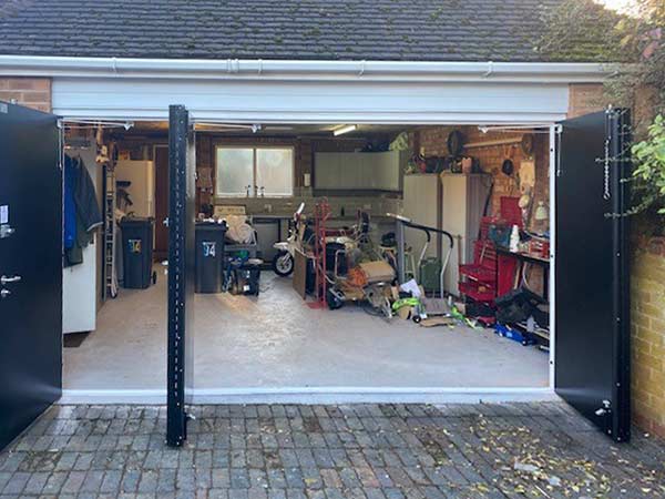 Bespoke purpose-built side-opening bi-fold doors closed-front