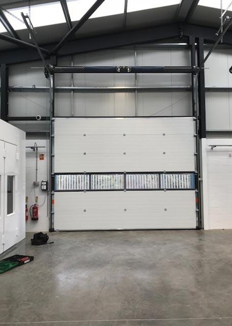 Internal view of Hormann-insulated sectional high-lift door