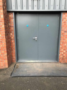 Sports hall steel rebound fire doors