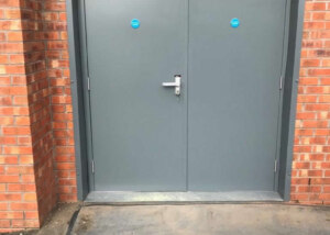Sports hall steel rebound fire doors